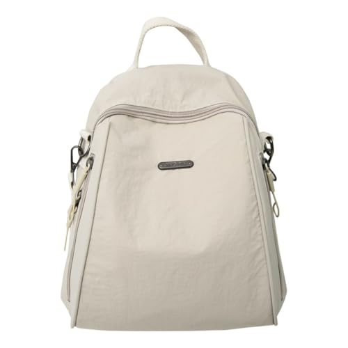 KINSPON Mochila pequeña de moda para mujer, mochila casual con múltiples bolsillos, bolsa de hombro cruzada para viajes y uso diario, blanco