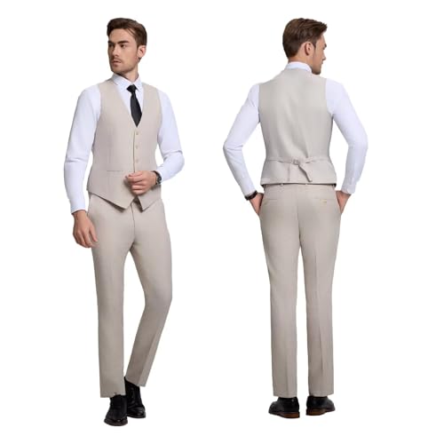 Mens Suit 3 Piece Slim Fit Suit for Men Two Button Prom Tuxedo Suits Lightweigt Solid Jacket Pants,Mens Tuxedo Suits3