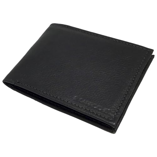 Carteira Masculina Couro Legítimo Cartão Cheque Rg Documento Preto