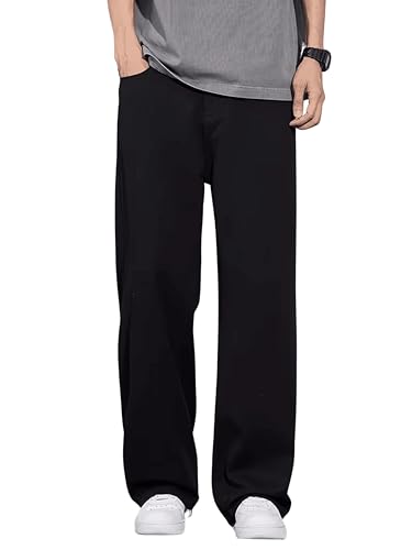 Image of Men's Baggy Fit Jeans, Loose Fit High Rise Denim Pants, Casual Streetwear Style for Everyday Comfort