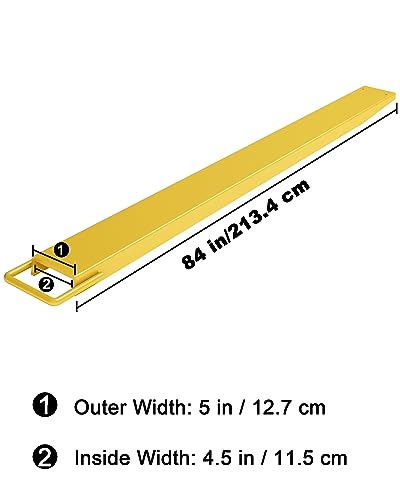 Pallet Forklift Extensions 84" Length 4.5" Width, Heavy Duty Steel Pallet Fork Extension, 1 Pair Fork Extensions for Forklifts, Yellow