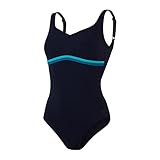 Speedo Damen Contourluxe 1 Piece Af Trainingsanzug Badeanzug, Marineblau / Jadegrün (True Navy/ Jade/ Nordic Teal), 38