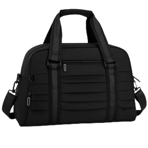 Bolsa Mala Esportiva Academia Viagem Fitness Feminina Masculina Grande Capacidade Impermeável com Alça Transversal Ombro Treino Casual (Preto)