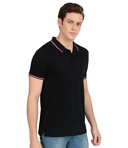 Image of AWG ALL WEATHER GEAR Men's Regular Fit Cotton Polo T-Shirt Black