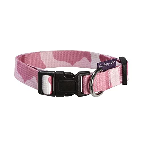 Bobby Camouflage - Durable, Comfortable, Adjustable, Machine Washable Nylon Dog Collar, Pink - S/25-40 x 1,6 CM