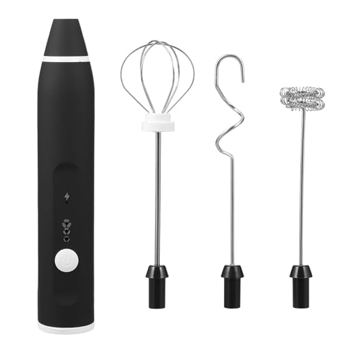 DRESSOOS 接続ステンレス製電動泡立て器 ハンドヘルド高速フォームメーカー ミルクフローサー 多機能キッチンミキサー 快適グリップで簡単