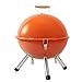 FEANG Holzkohlegrill, Edelstahl Tragbare Mini Runde Outdoor Beach Camping Holzkohle Barbecue BBQ Grill Raucher Werkzeug für 3-5 Personen (Color : Orange)