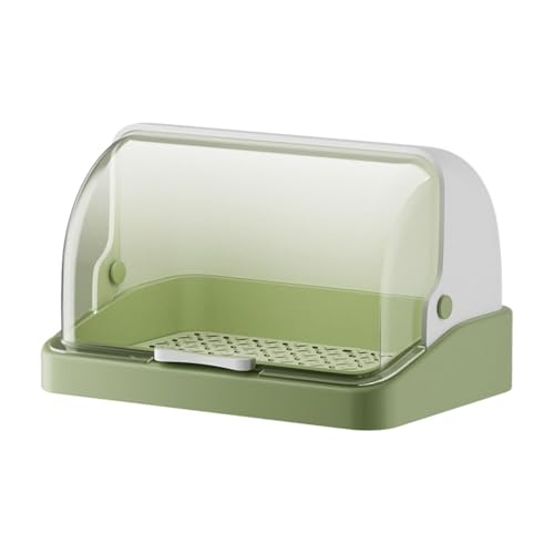 Folpus Portabicchieri Antipolvere con Coperchio Vassoio di drenaggio Scatola di immagazzinaggio Piatto Scodella Stendino per bancone della Cucina Tazza da tè, Verde