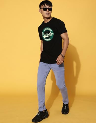 Image of Veirdo Men's T-Shirt Regular Fit Round Neck Pure Cotton Half Sleeve Graphics Printed T-Shirt Different Size Range S to 2XL