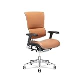 X-Chair X4 High End Executive Chair, Cognac Leather - Ergonomic Office Seat/Dynamic Variable Lumbar Support/Floating Recline/Stunning Aesthetic/Adjustable/Perfect for Office or Boardroom
