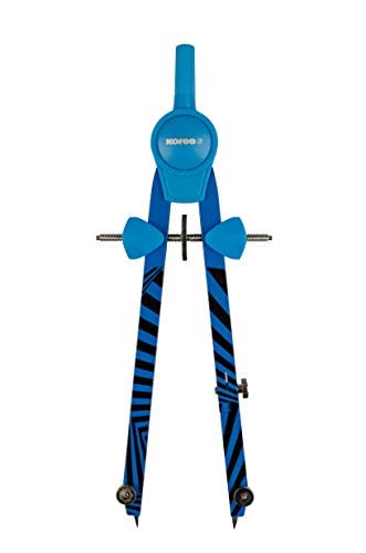 Kores GRAFIKO NEON, Zirkel Metall hochpräzise, schnelle Anpassung, inkl. 1 Stift-Adapter + Mine, im Kunststoff-Etui, farblich sortiert