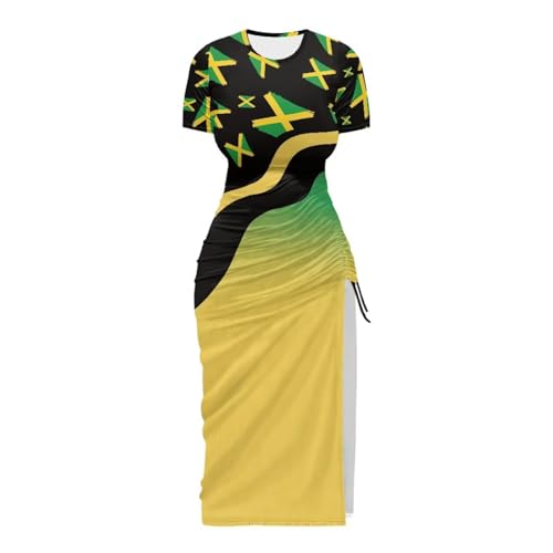Image of Short Sleeve Dress for Women,Sexy Bodycon Dress,Plus Size Slit Dress,String Design s-4xl