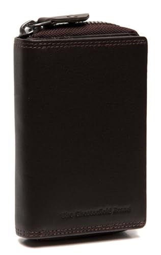 Porte-monnaie Lenwick Chesterfield en cuir marron foncé élégant