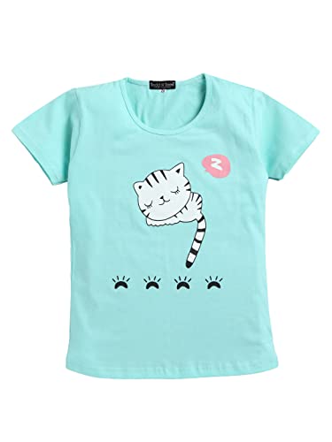 Image of Girls Set of Cotton CartoonPrinted Tshirt Pajama Regular Fit