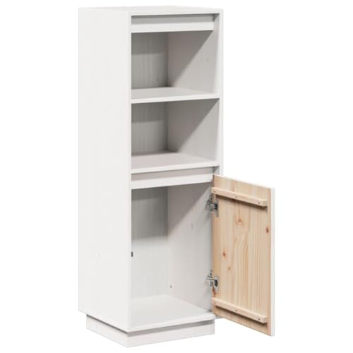 Cómoda de madera maciza de pino: highboard blanco elegante y robusto para salón 6