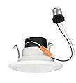 Hubbell Prescolite LED Downlight Retrofit Kit, 4 inch Round, 4000K, 600 lumens, 9 watt, Dimmable Downlight Recessed Light, White Trim