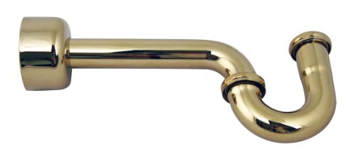 Westbrass D400-1-01 1-1/2" OD 17 Gauge P-Trap with High Box Flange, 1-Pack, Polished Brass