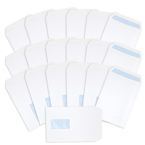 Postmaster C5 Window Envelopes 229 x 162 mm A5 90 GSM Self Seal White Bulk Business Pack of 500