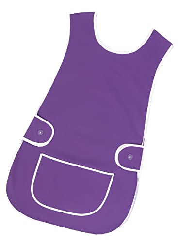 LINEN CLOSET Womens Tabards with Pockets for Men Ladies Cleaning Catering Chef Kitchen Aprons Unisex Hygea Tabard Apron Work Tabards - Image 2