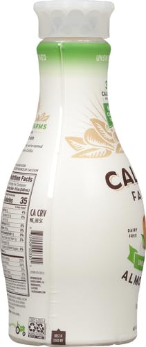 Califia Farms - Unsweetened Almond Milk, 48 Oz, Dairy Free, Vegan, Plant Based, Keto, Vegan, Gluten Free, Non GMO, Sugar Free, High Calcium, Smoothie