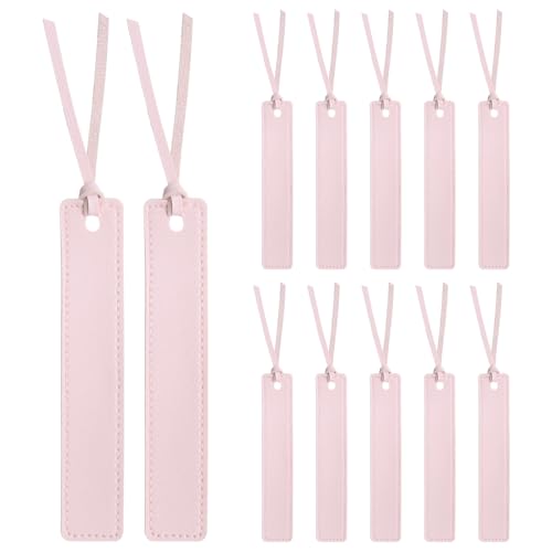 Marque-pages en cuir pour vos moments de lecture apaisants, lot de 12 signets faits main rose