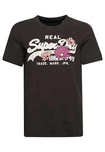 Superdry Vintage VL Narrative Tee W1010985A Vintage Black 10 Femme, Vintage Noir, 38