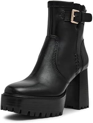 Steve Madden Women's Summit Black Leather Ankle Boot, Size 9