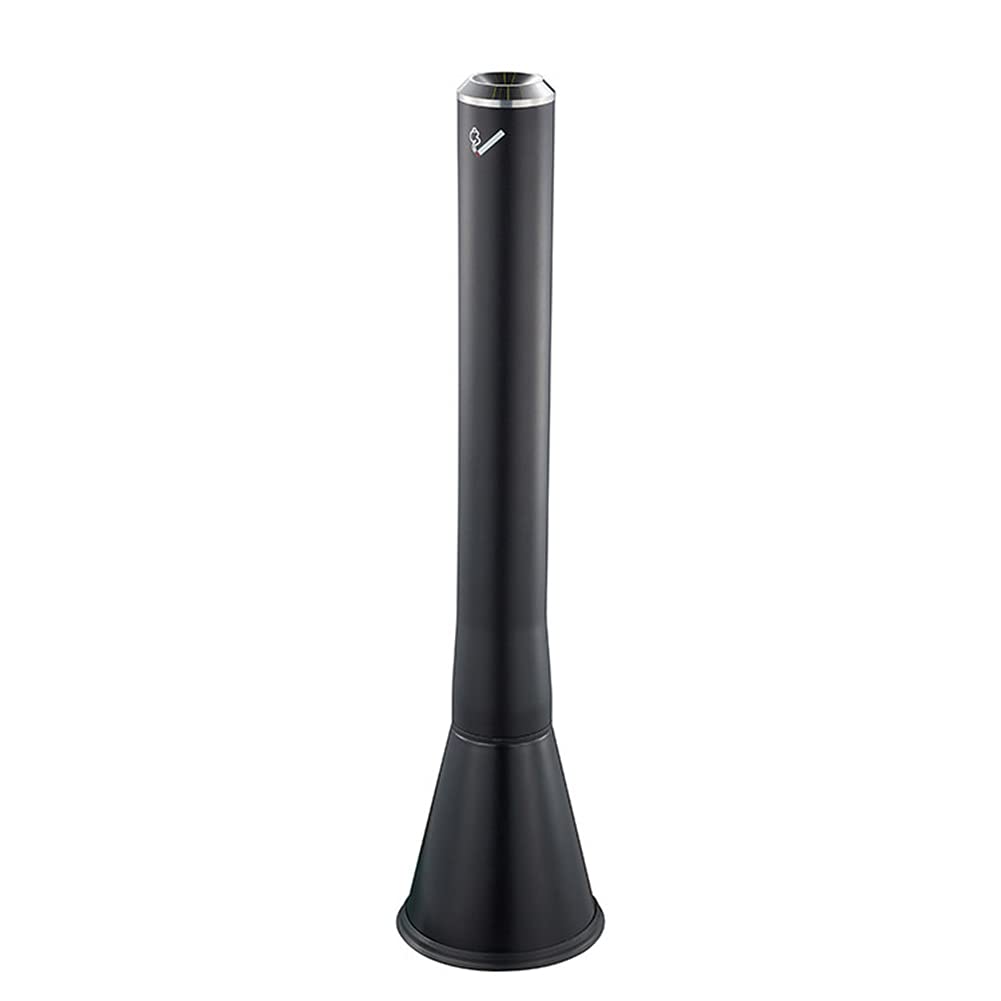 ashtray， Stainless Steel Standing Ashtray Floor Cigarette Butt Trash Can Commercial for Shopping Mall, Hotel, Park, Airport(Black)