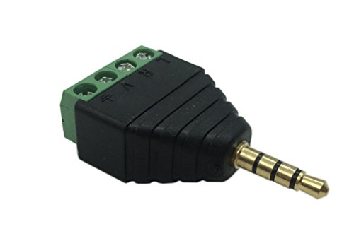 Adaptador Audio Video Jack 3.5mm TRRS a Terminal 4 Pines 2-Pack miniatura 3