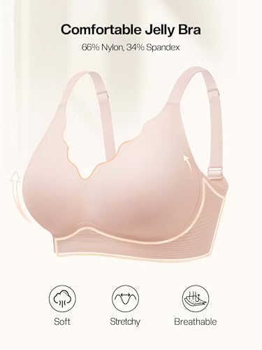 Image of Wireless Jelly Bras for Women No Underwire with Support - S-2XL Seamless Bralettes Everyday Comfort Tshirt Padded Bra