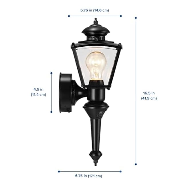 Heath HZ-4150-BK Zenith Motion-Activated Four-Sided Coach Light, Black Brass