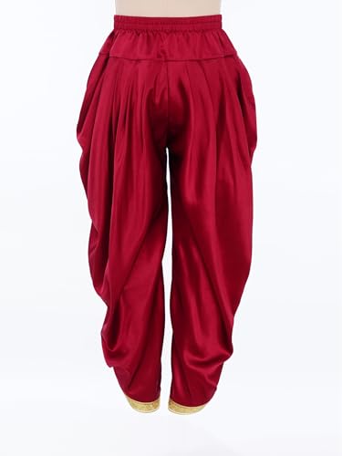 Kids Boys Satin Harem Pants Indian Traditional Dhoti Pants Elastic Waist Casual Draped Baggy Yoga Trousers4