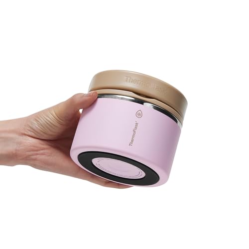 Image of ThermoFlask Insulated Food Jar with Leakproof Lid (12 oz, Blush Sandstone) - Stainless Steel Food Containers for Hot & Cold Meals, Lunch, Soup & Snacks