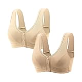 Brasier deportivo de cobertura completa, delgado, suave, cómodo, para mujer, con broches frontales, para personas mayores, sin varillas, cobertura completa, para cierre fácil, sujetadores deportivos
