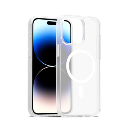 Image of Glassology Silicon Case for iPhone 15 Pro Max Frosted Magnetic Case - Matte Translucent TPU+PC Shockproof & Anti-Scratch Phone Cover with N52 Magnet (Frosted White)