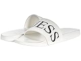 Punta redonda GUESS Men\'s Exit Slide Sandal, White SY, 11