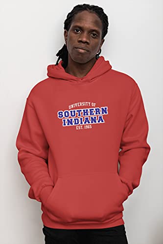 CreateMyTee | University of Southern Indiana EST Two Color Hooded Sweatshirt3