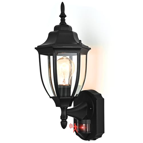 Image of Porch Lights Outdoor Motion Sensor Wall Sconce Anti-Rust Aluminum, Exterior Outdoor Wall Lights Dusk to Dawn Porch Light Fixture Wall Mount for House Outside Patio