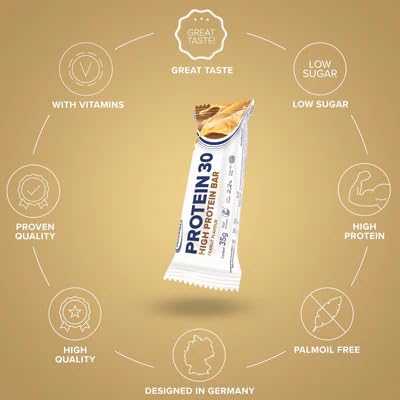 IronMaxx Protein 30 - Barritas Altas en Proteína, Sabor Cacahuete | Bajas en Azúcar y Calorías, Sin Aceite de Palma | Para Energía y Snack Bajo en Carbohidratos - 24 x 35g