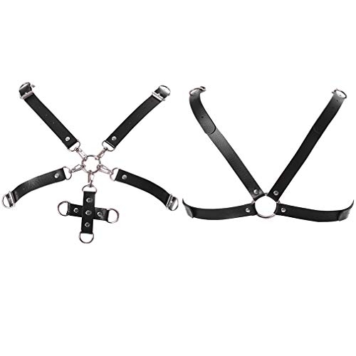 Unisex Leather Body Harness Chest Shoulder Strap Waist belt Lingerie Cage Punk Gothic Rock Dance Photography2