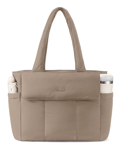 Image of LOVEVOOK Laptop Bag for Women Puffer Work Tote Bags Lightweight Large Computer Bag Purse for Teacher Nurse Travel Daily
