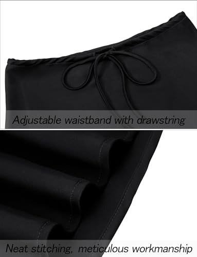 FEOYA Women Drawstring Waist Tie Up Mini Satin Silky Skirts Elegant Flare Short Skirt4