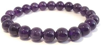 GenericUnisex Adult Aadi Deals Crystal Products Natural Certified Amethyst Bracelet Faceted Beads 8 Mm Crystal Stone Bracelet For Reiki Healing And Crystal Healing Stones (Color-Purple)