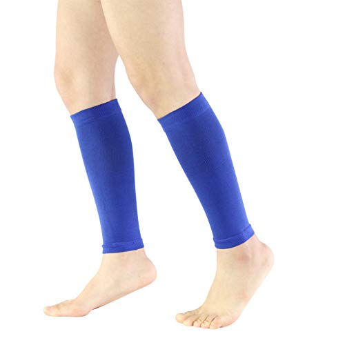 AUXDIQ 1 Paar Kompressionsstrümpfe Damen Herren Wadenbandage Sport Waden Beinlinge Waden Kompression Stützstrümpfe Blau Größe S