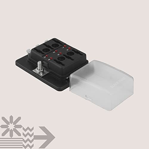 6 Way Blade Fuse Box For Automotive [Atc/Ato Blade Fuses] [100 Amp][Led Indicator] [Protection Cover] [10-30V Dc; 12V] Auto Marine Fuse Block #TOP6