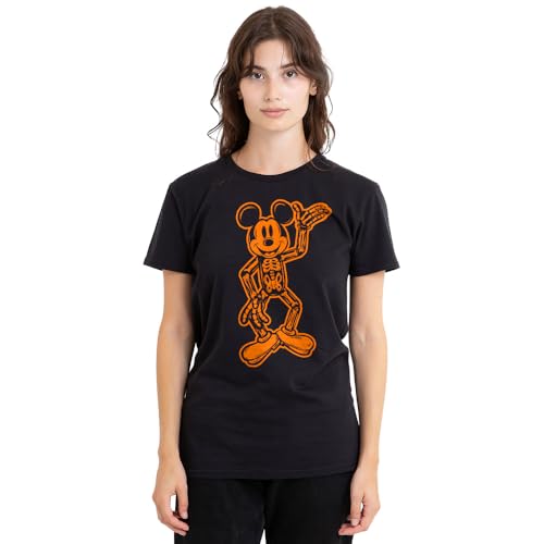 Disney Mickey Mouse Skeleton Camiseta de Mujer, Negro, XL — oferta en Amazon