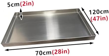304 Stainless Steel AC Drip Pan - 5cm Deep Leak Proof Condensate Tray for Window Units, Outdoor Use & Multi-Purpose Tool Storage, Durable & Rust Resistant
