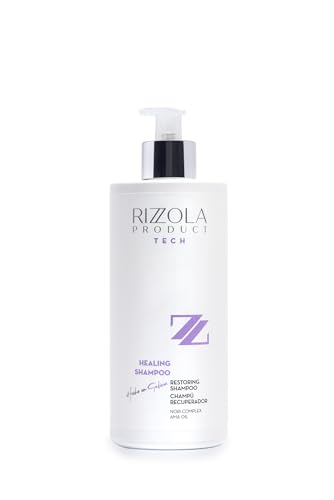 RIZZOLA HEALING SHAMPOO 450ML, Champú Recuperador, Profesional, Sin Sulfatos, Sin Siliconas, Sin parabenos, Recuperador, Reconstructor, Efecto antiencrespamiento, para todo tipo de pelos,