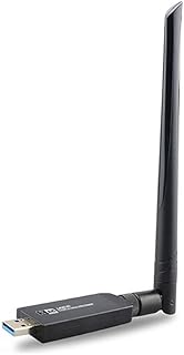 mewmewcat Placa de rede sem fio 1200M Placa de rede sem fio USB 3.0 Adaptador Wi-Fi USB Placa de rede sem fio de dupla frequência preta,Adaptador WiFi