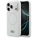 CG MOBILE Lacoste HC - Logotipo de silicona y metal compatible con MagSafe para iPhone 17 Pro (gris)